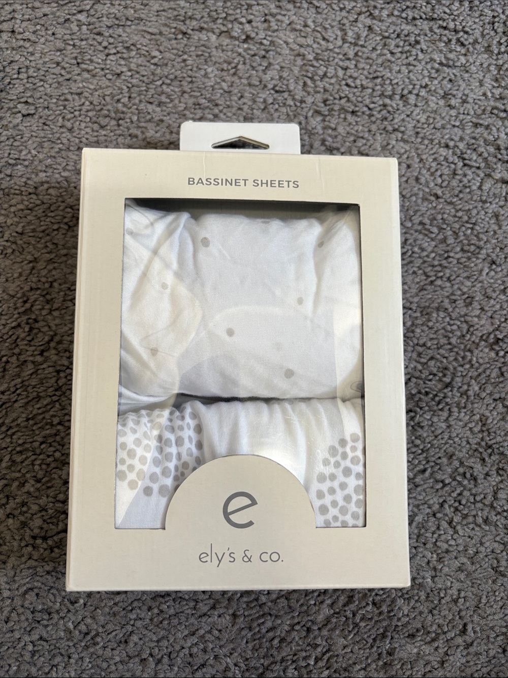 ely's & co. Bassinet Sheets - White with Gray Dot Pattern